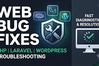 fix bugs and troubleshoot PHP, laravel, wordpress web issues