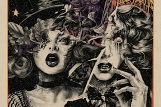 draw amazing a create illustration vintage artwork