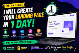 create a responsive HTML and CSS landing page