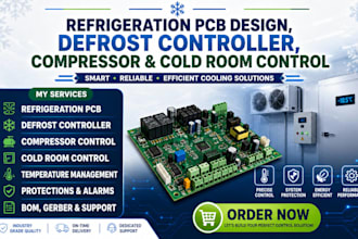 refrigeration pcb design, defrost controller, compressor and cold room control