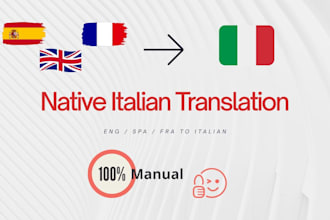 be your native italian translator for english, spanish and french