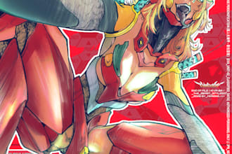 design anime girl illustration