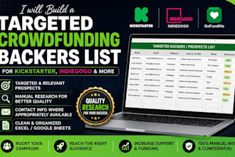 build a targeted crowdfunding backers list for kickstarter indiegogo