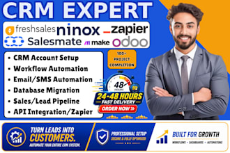 setup freshsales odoo crm salesmate workflow automation ninox zapier integration