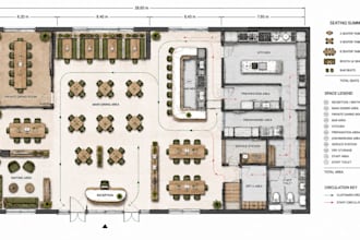 create restaurant furniture plans with functional space planning circulation