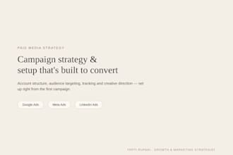 set up your paid media campaigns on google, meta and linkedin