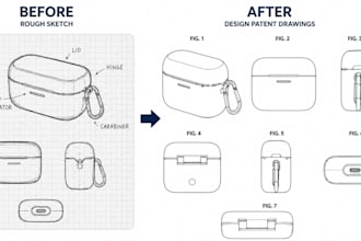 create professional design patent drawings and illustrations product drawing