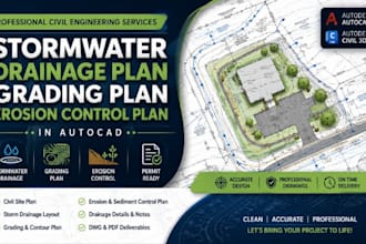 create stormwater drainage plan grading plan and erosion control plan in autocad