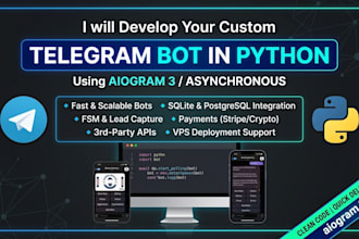 create custom telegram bot python aiogram for your business