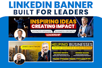 design a professional linkedin banner, cover and header