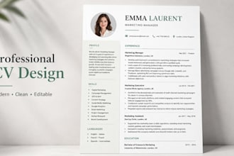 design a professional modern resume CV and cover letter