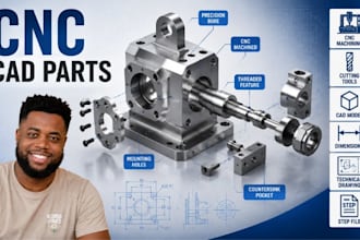 create cnc machined parts cad models precision manufacturing components