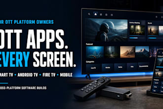 develop iptv app, ott app, smart TV app and video streaming app in 5 days