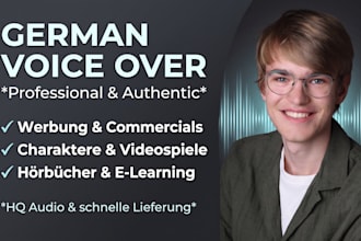 record a professional german voice over for your project
