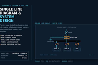 design electrical plans, load calculations, panel schedules and sld
