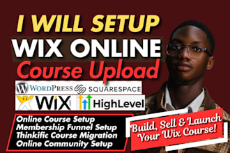 setup wix online course upload lessons membership wix velo code launch website