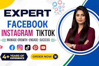 social media manager instagram, facebook ,tiktok  expert