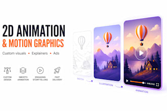 create custom 2d animation and motion graphics