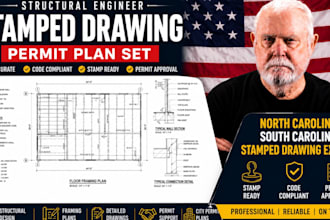 stamped drawing structural engineer north carolina south carolina permit plan