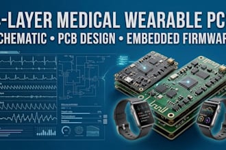 design 4 layer medical wearable pcb, schematic and embedded firmware