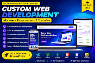 be your full stack developer for custom web development