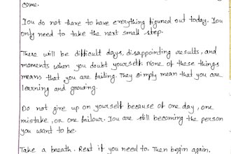 provide neatly handwritten notes
