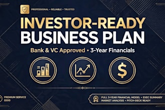 write investor ready business plan for sba bank loan and startup funding