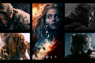design a cinematic movie poster for film and theater