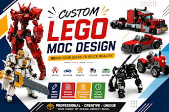 create 3d lego moc technic car ship bike with bricklink  digital city moc build