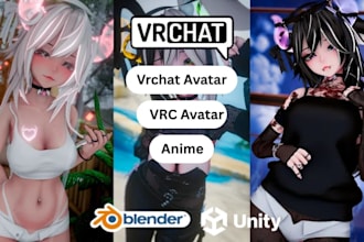 2d vtuber avater, vrc character art, furry anime avater design and custom art