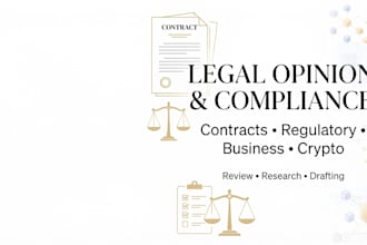 review and draft legal opinions , business regulatory contracts and crypto