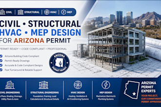 civil structural engineering hvac mep design for arizona  permit