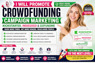do gofundme, kickstarter, crowdfunding promotion to active donors and backers