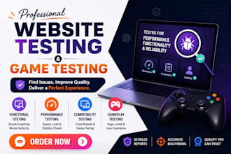 do website testing, QA testing and usability testing for bugs