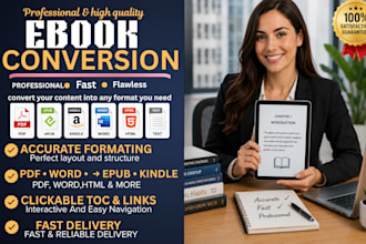 convert PDF, word or indesign to epub and kindle