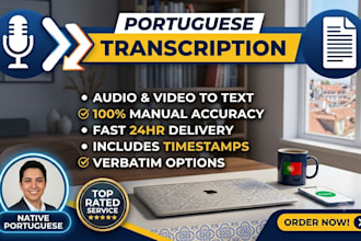 transcribe portuguese audio or video to text accurately