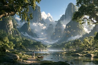 write advanced ai image generation prompts and custom art