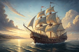 create ship oil painting for you