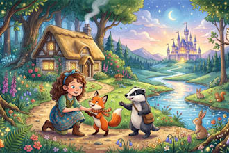create childrens book illustration watercolor storybook art