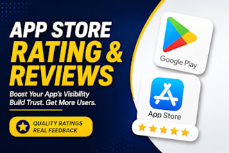 rate on play store and app store with professionally download