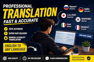 translate english into major foreign languages manually and accurately