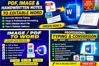convert PDF, scanned images and handwritten notes to word