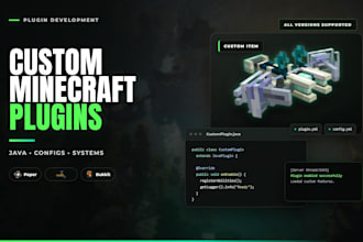 develop custom minecraft plugins for spigot paper bukkit servers
