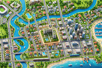create real estate marketing map, property location map and area map