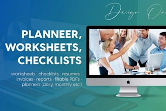 design worksheets, workbooks, various business pdfs