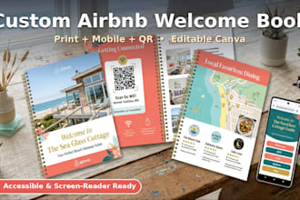 design airbnb welcome book guest guide in canva