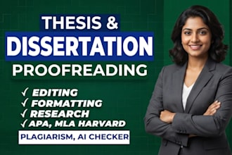 edit, format, proofread thesis, dissertation and research proposal