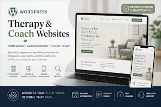 design a wordpress therapy, coach website