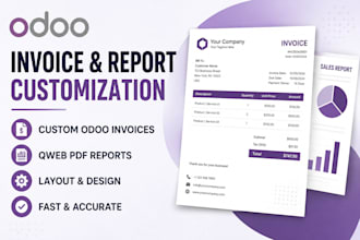 customize odoo qweb PDF invoice reports template and accounting customization