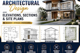 create architectural design and permit ready elevations sections site plans